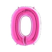 Rakam Balon Folyo 0 Fuşya