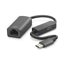 Kablolu Ağ Bağlantısı İçin Type C Ethernet Adaptör Siyah