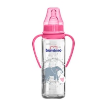 Bambino Kulplu Cam Biberon 225 ML Pembe