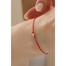14 Ayar Altın Tanem Kırmızı İpli Bileklik