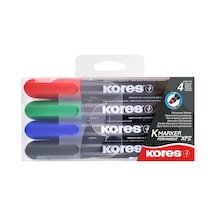 Kores Kalıcı Marker Set 3 5 Mm Konik Baş Kısım, Siyah/mavi/kırmızı/yeşil