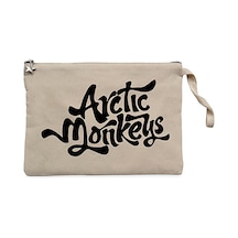 Arctic Monkeys Logo 2 Krem Clutch Astarlı Cüzdan / El Çantası Krem