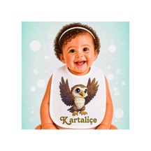 Kartaliçe Keten Bebek Mama Önlüğü Yumuşak - Emici - Yıkanabilir - Özel Tasarım P061 Çok Renkli