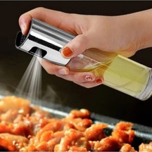 Pratik Sprey Cam Şişe Zeytinyağı Sirke Yağ Püskürtücü Yağdanlık 100 Ml Gri Diğer