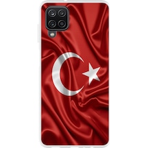 Samsung Galaxy A22-m22-m32 Uyumlu Türk Bayrağı Baskılı Silikon Kılıf Renkli