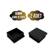 Kare Demir Profil İç Tapa Geçme Plastik Ayak Geçme Koruma Plastiği 50mm 2 Adet Siyah Siyah