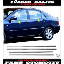 Famsotomotiv Toyota Corolla Uyumlu Krom Cam Çıtası 4 Prç. 2002-2007 P. Çelik
