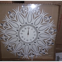 55Cm Fas Osmanlı Lale Motifli Çok Taşlı Gösterişli Duvar Saati