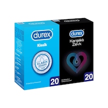 Durex Klasik Prezervatif 20'li + Karşılıklı Zevk Prezervatif 20'li