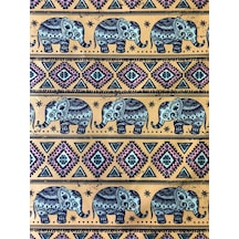 Enesar Home Etnik Fil Desen Dijital Baskı Döşemelik Kumaş 100 x 140 cm
