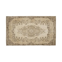 El Dokuması Vintage Yün-pamuk Bej Halı 15152 170 X 288 Cm
