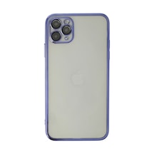 iPhone Uyumlu 11 Pro Max Kılıf Lensli Silikon - Mor