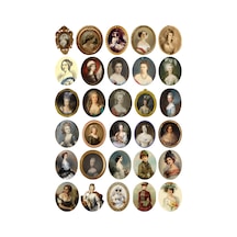30 Adet Vintage Art Sanat Sticker Seti - Etiket Seti Scrapbook Bullet Journal Çok Renkli