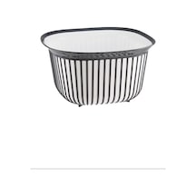 Linea Kare Çizgi Desenli Kase 4 Lt Royaleks-bnm-3712 001 Siyah