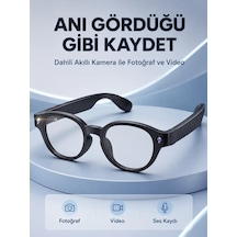 Astraltech Özellikli Siyah Bluetooth Akıllı Gözlük Dahili Kameralı Fotoğraf Video Kayıt Aı