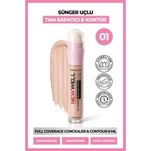 Full Coverage Concealer & Contour Sünger Uçlu Kapatıcı & Kontür 01 6 Ml Pink
