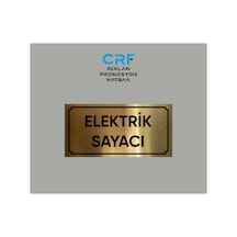 Gold Aluminyum Levha Elektrik Sayacı Yazılı Arkası Yapışkanlı 10x20 Cm