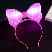 Pembe Işıklı Taç Pink Headband Led Light Pembe Minnie Mouse Işıklı Taç Pembe Miki Taç Konser Işıkları