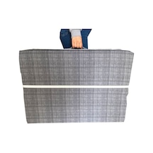 Katlanır Yatak Yer Yatağı Sünger Yatak Tek Kişilik 80x180 Cm Gri Siyah Çizgili