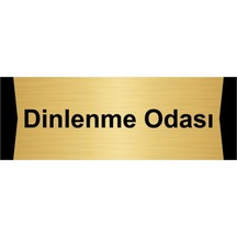 Dinlenme Odası 10x20cm Altın Renk Metal Yönlendirme Levhası
