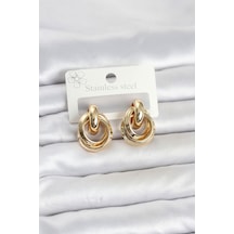 316l Çelik Gold Renk Halka Model Kadın Küpe Diğer