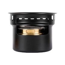 Mufunye Aluminium Çelik Kamp Alkol Ocağı, Taşınabilir - Rüzgarlıkoşut Siyah