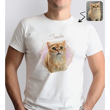 Bk Gift Kişiye Özel Evcil Hayvan Tasarımlı Erkek Beyaz Tişört-2, Sevgiliye Hediye, Arkadaşa Hediye, Trend T-shirt Large Bitmeyencom33941 5998 Bk Gift