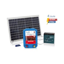 Puhu Ecos Eko Güneş Enerjili Elektrikli Çit Cihazı 4 Joule 40w Panel + 12v/24ah Jel Akü