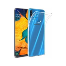 Samsung Galaxy Uyumlu A20 Arka Kapak Silikon Kılıf + Temperli Cam Ekran Koruyucu