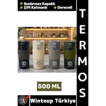 Wintoup Termos Kamp Outdoor Piknik Ofis Gündelik Sızdırmaz Kapaklı Çift Katmanlı Dereceli Mug Termos 500 Ml Çok Renkli