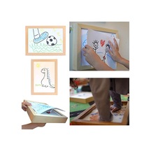 2 Adet Myminibaby Artbox Ahşap Resim Etkinlik Çerçevesi 33x24,5x3,5 Cm Çok Renkli