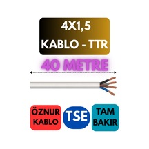 Öznur 4x1,5 Ttr Kablo Metre Seçenekli Beyaz - 40 Metre
