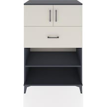 Hyperion Dolap 2 Raflı Tek Çekmeceli 2 Kapaklı 88x44x134 Antrasit-aytaşı Antrasit