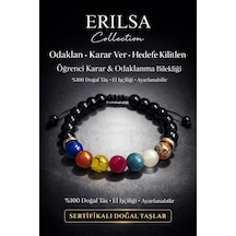Sertifikalı Öğrenci Bilekliği - Akik Yakut Apatit Jasper Kuvars Obsidyen 8 mm Terahertz Doğal Taş