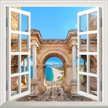 Pencere Poster Duvar Kağıdı Hadrian Kapısı Antalya Yapışkanlı Sti