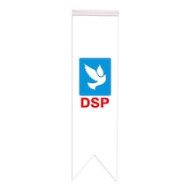 Masa Üstü Kırlangıç Dsp Bayrağı - 8X30Cm Çift Taraflı Saten Kumaş