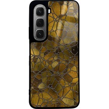 İnfinix Hot 60i Kahve Geometrik Tasarımlı Glossy Telefon Kılıfı Çok Renkli