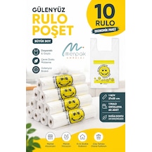 Gülenyüz Baskılı Rulo Poşet Büyük Boy 10 Rulo Hışır Atlet Poşet Market Manav Poşeti