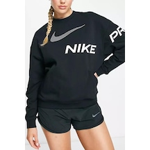 Dri-fit Get Fit French Terry Graphic Bol Kesim Siyah Kadın Sweatshrit Siyah