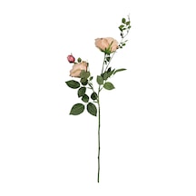 Yapay 3'lü Açmış Bahçe Gülü Dalı Pembe 66 Cm Pembe