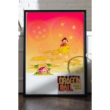 Dragon Ball Siyah Ahşap Çerçeveli Poster, Anime Duvar Tablosu