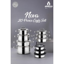 Nova 20 Parça Çeyiz Seti Gümüş