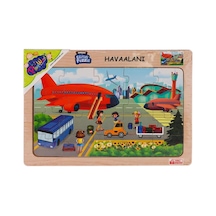 Eğitici Ahşap Puzzle Havaalanı 1 Adet