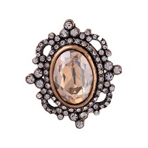 Sarı Topaz Elmas Montür Yaka İğnesi Broş Sevgiliye Hediye