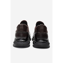 Dericlub Erkek Kalın Taban Comfort Sneaker Gerçek Deri Cr 2440 Kahverengi