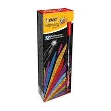 Bic Keçe Uç Kalem İnterstiy Fine Liner İnce Uçlu Kalem Kırmızı 12 Li Paket