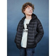 LC Waikiki Lcw Kids Siyah Kapüşonlu Erkek Çocuk Şişme Mont New Black