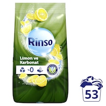 Rinso Limon ve Karbonat Renkliler ve Beyazlar için Toz Çamaşır Deterjanı 53 Yıkama 8 KG
