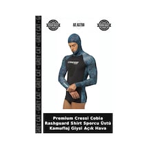 Premium Cressi Cobia Rashguard Shirt Sporcu Üstü Kamuflaj Giysi Açık Hava Blue Camo