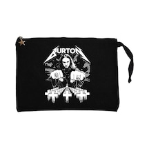 Metallica Cliff Burton Face Siyah Clutch Cüzdan / El Çantası Siyah